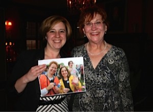 Rep Erin Molchany & Jeanne Clarke holding a picture of themselves from March for Women's Lives 2004
